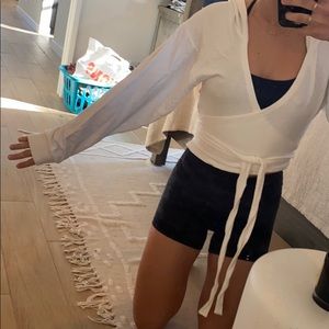 White wrap hoodie